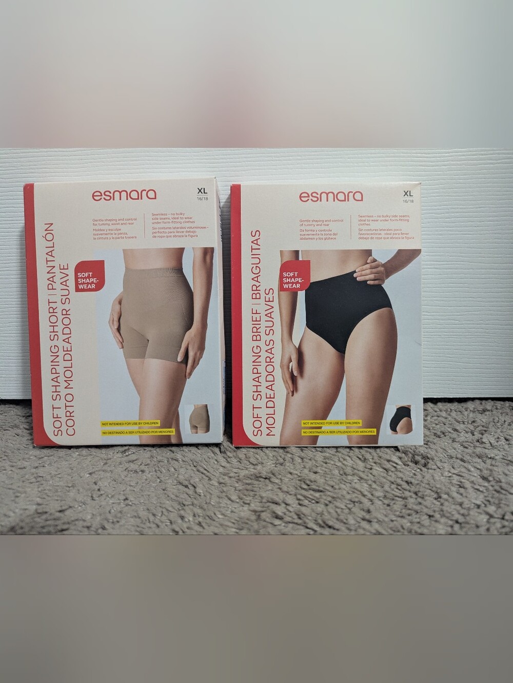 Esmara Women’s Soft Shaping Brief & Short Set — Black and Nude NWT